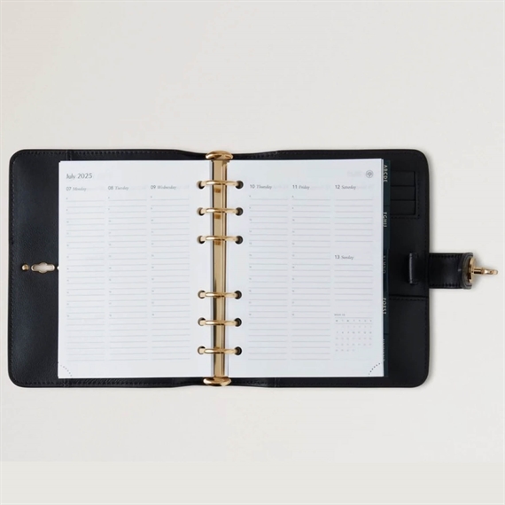 Mulberry Postman\'s Lock Agenda Black Shiny Small Croc